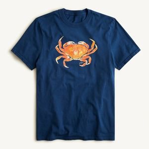 J. CREW Made-in-the-USA WATERCOLOR CRAB graphic T-shirt BRAND NEW SIZE XL